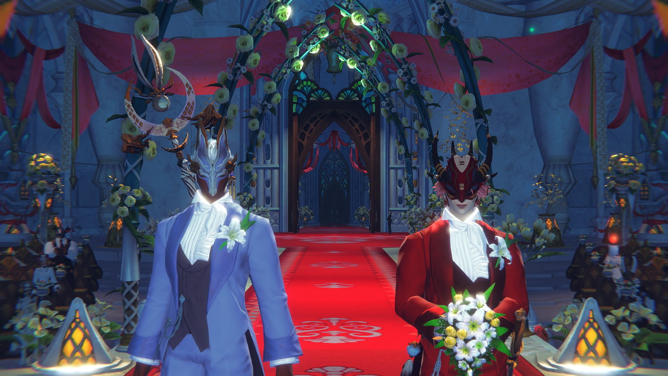 A wedding in Final Fantasy 14 Online